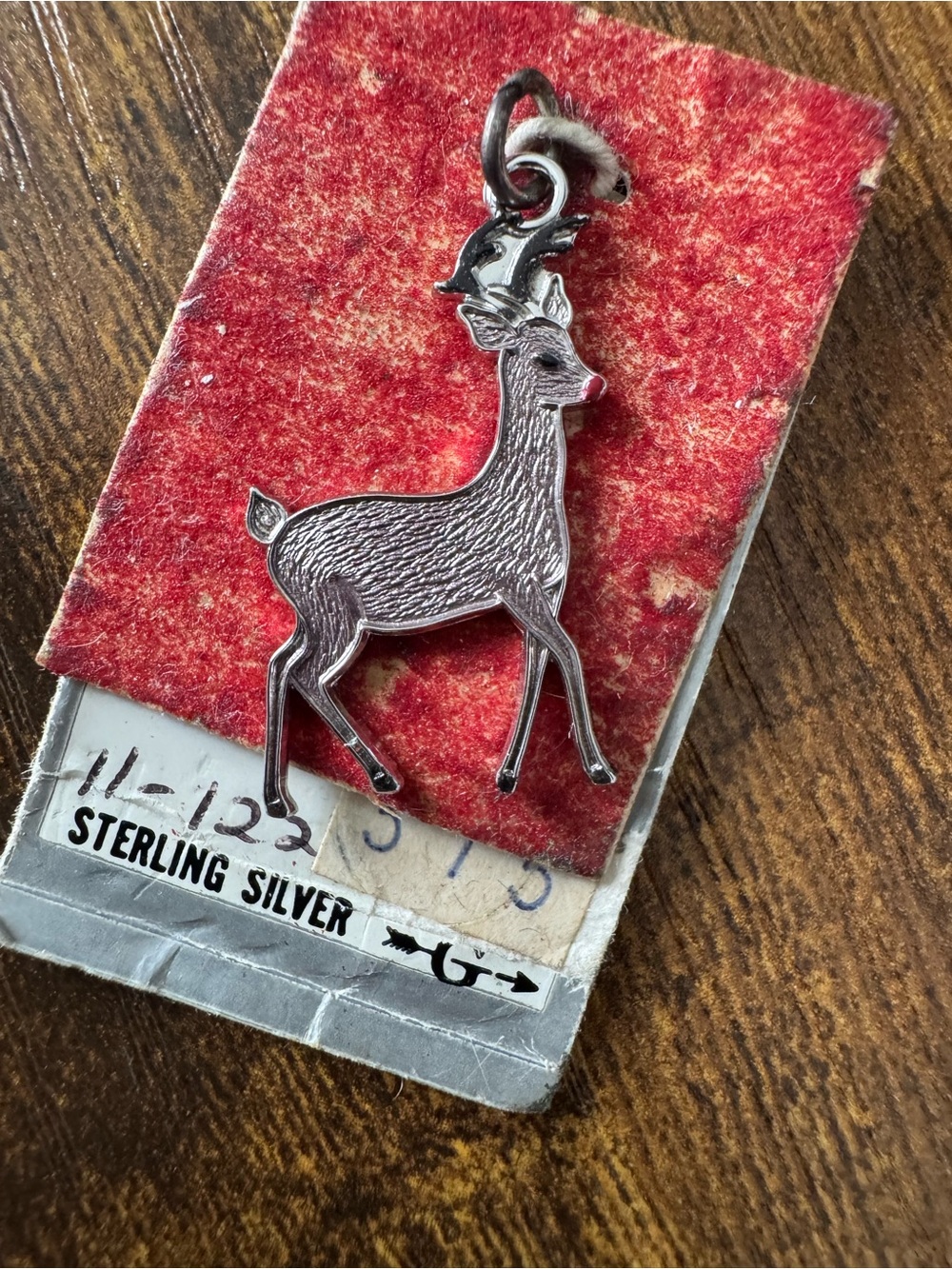 Vintage Sterling Silver Deer Reindeer Charm Pendant‎ .925 Animal Jewelry